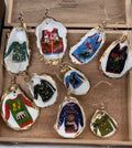 Ugly Holiday Sweater Ornament. Oyster Shell Christmas Ornament