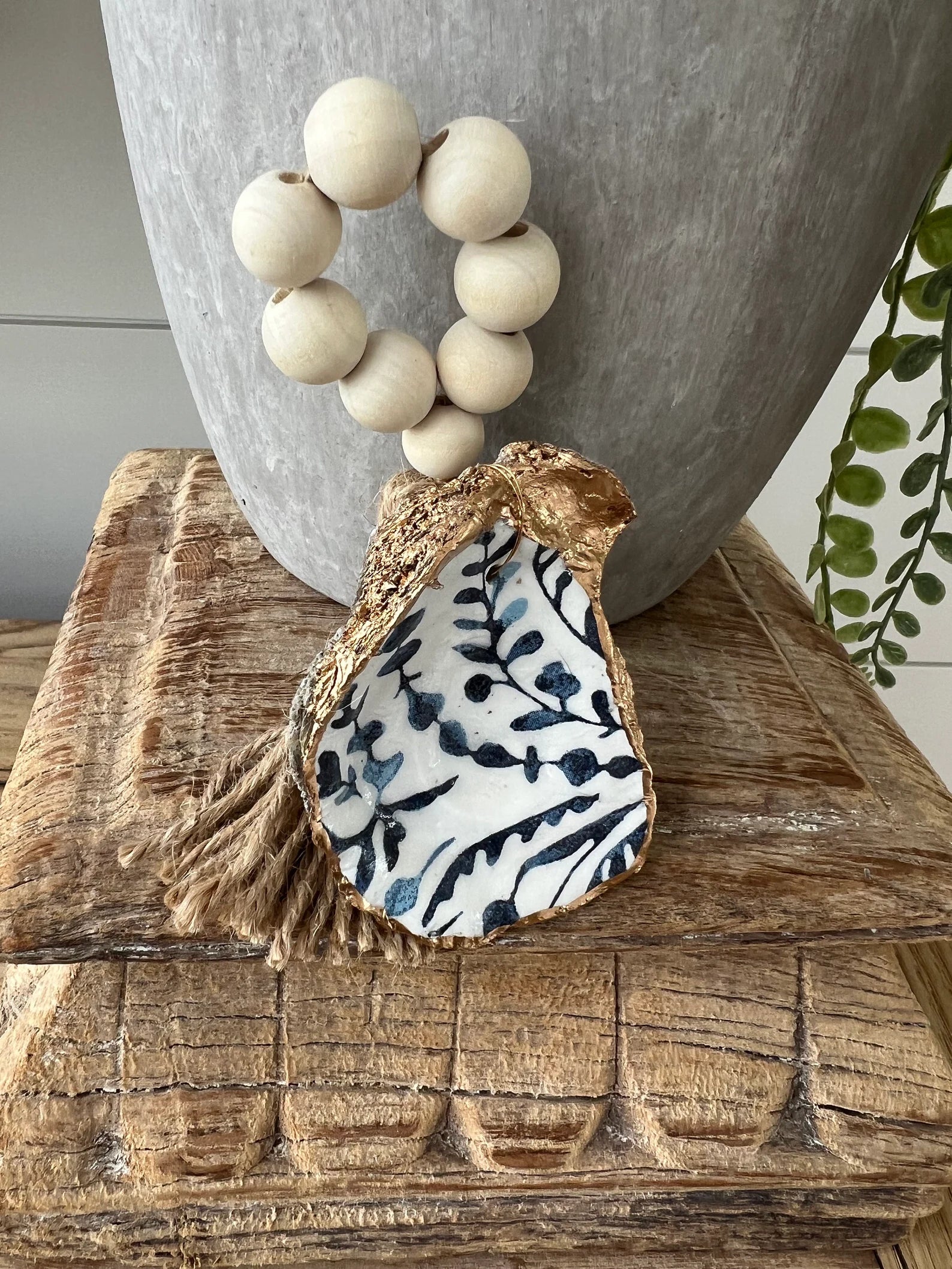 Beachy coastal wedding Serena Lily inspired oyster napkin ring
