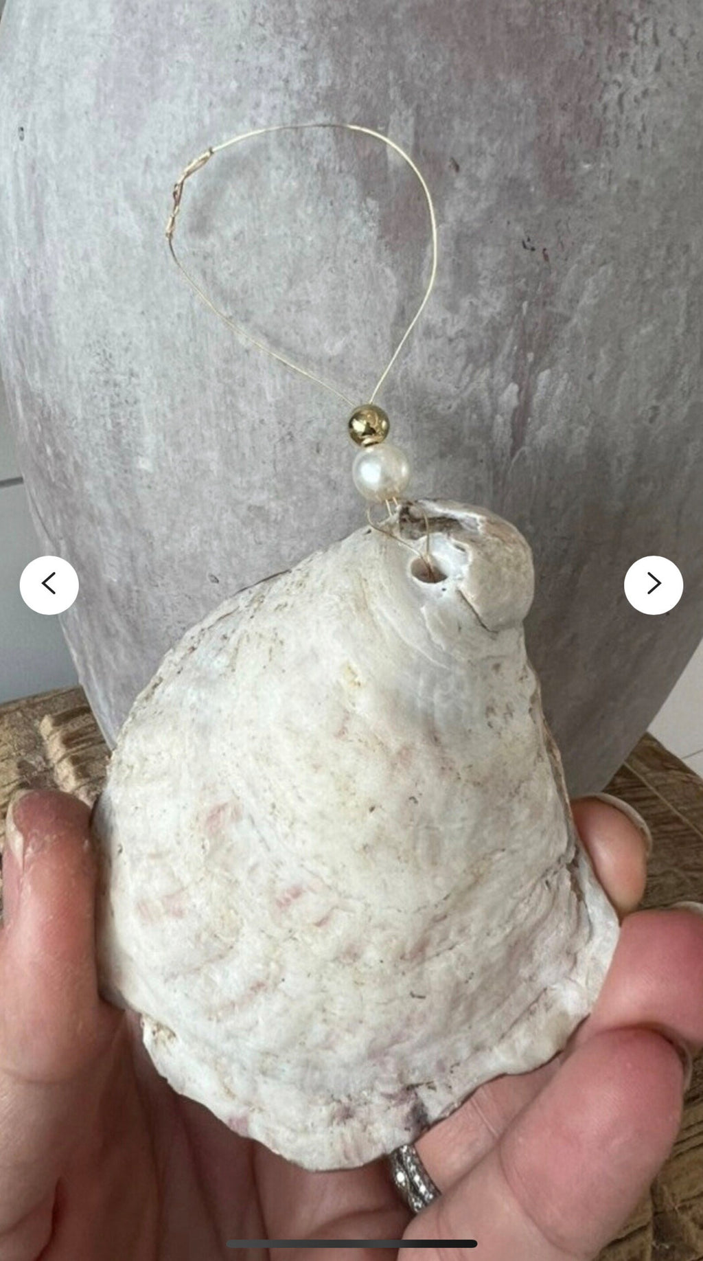 Classic Santa Christmas Ornament. Santa oyster shell Ornament.