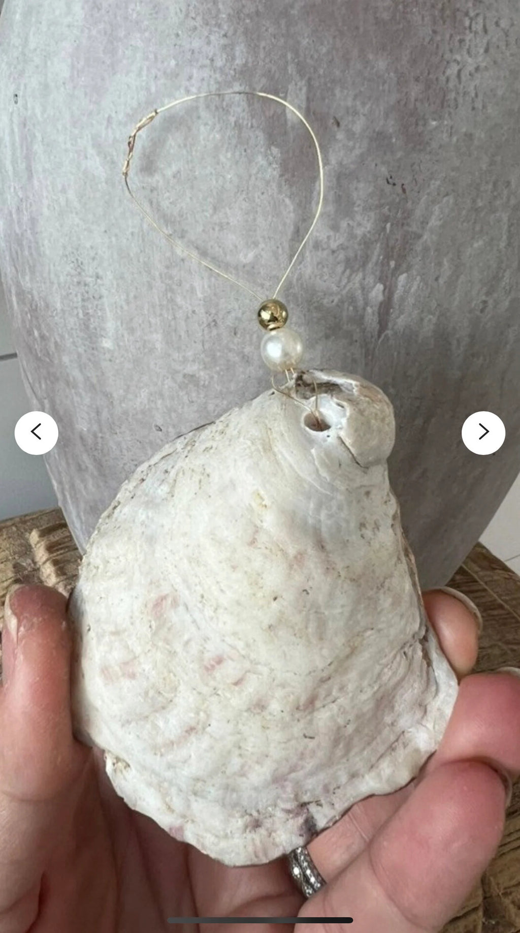 Classic Santa Christmas Ornament. Santa oyster shell Ornament.