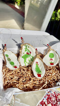 Festive Holiday Boxwood Topiary shell Ornament