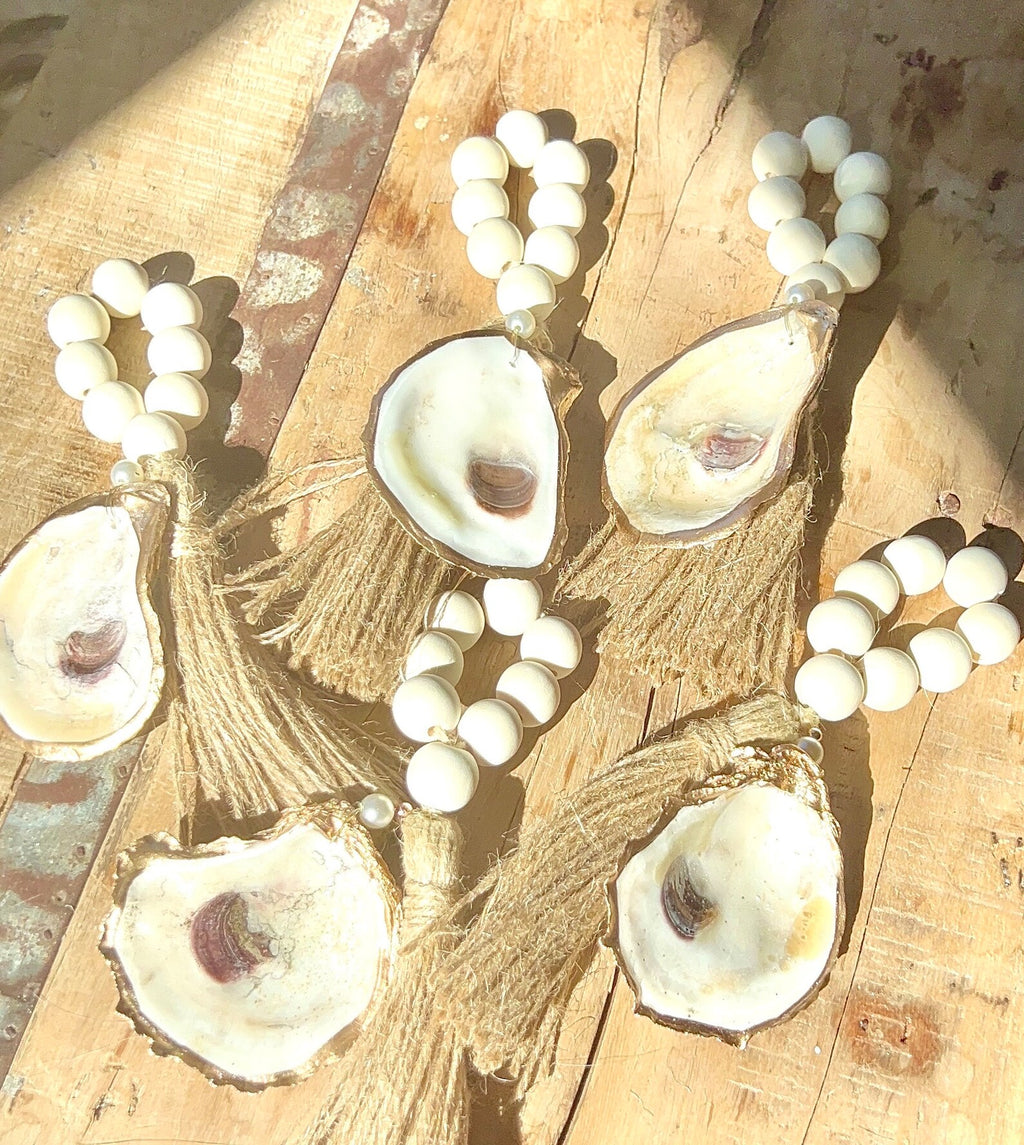 Serena/Lily style oyster shell napkin ring destination wedding favor
