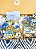 Blue Floral Scallop shell set of two trinket jewelry ring AirPod dish