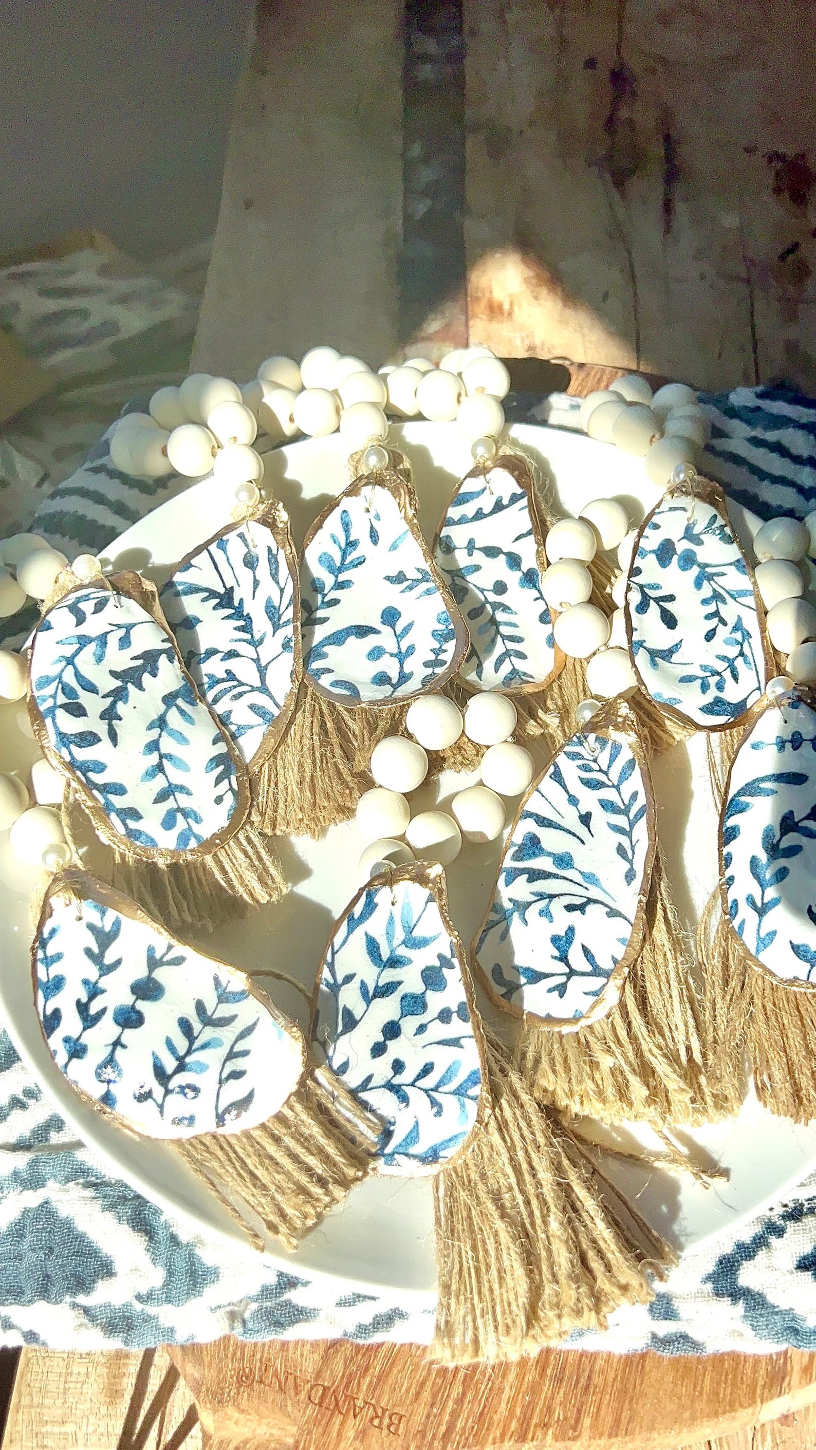 Beachy coastal wedding Serena Lily inspired oyster napkin ring
