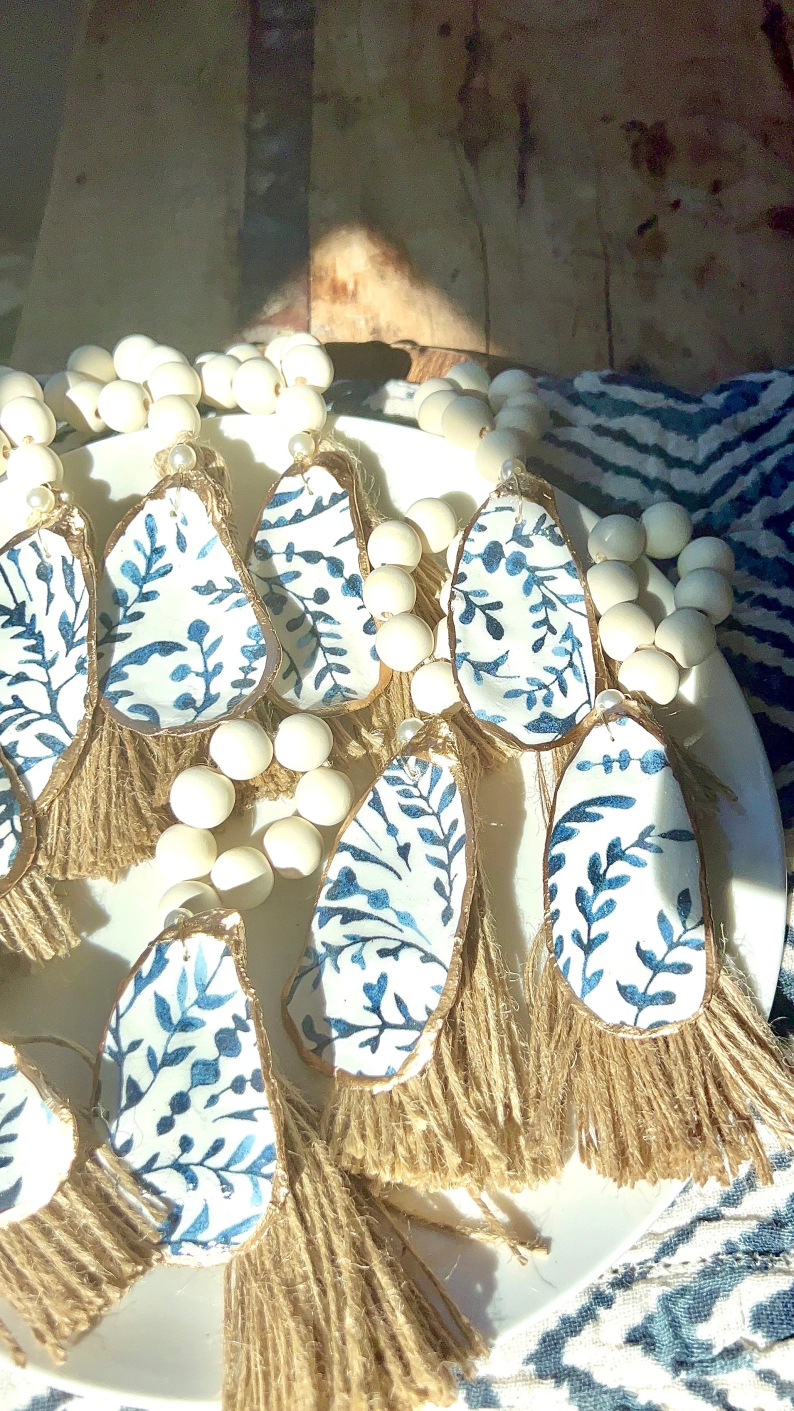 Beachy coastal wedding Serena Lily inspired oyster napkin ring