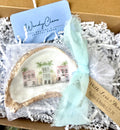 Rainbow row Charleston oyster shell dish