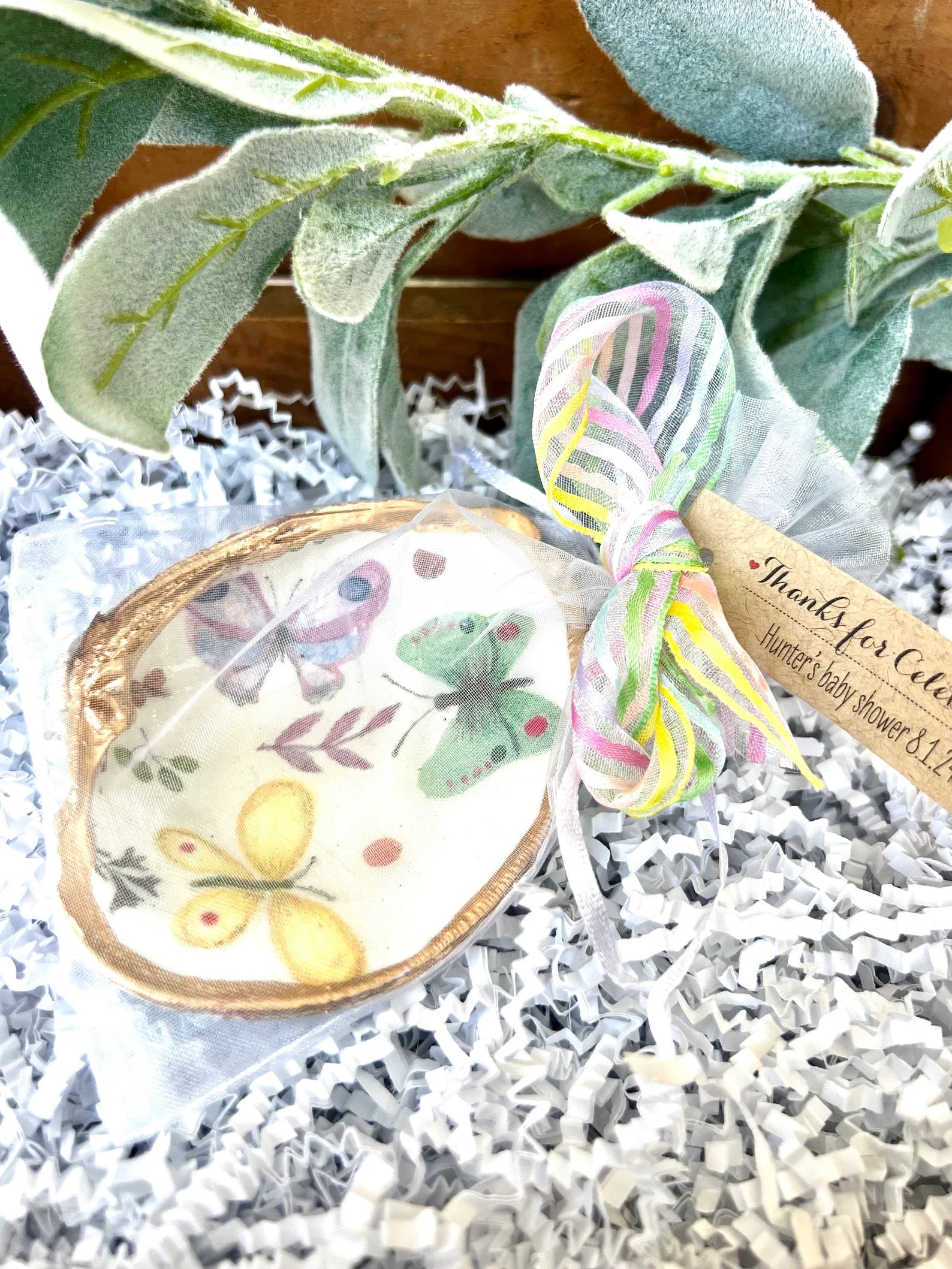 Butterfly Birthday party favor shell ring dish