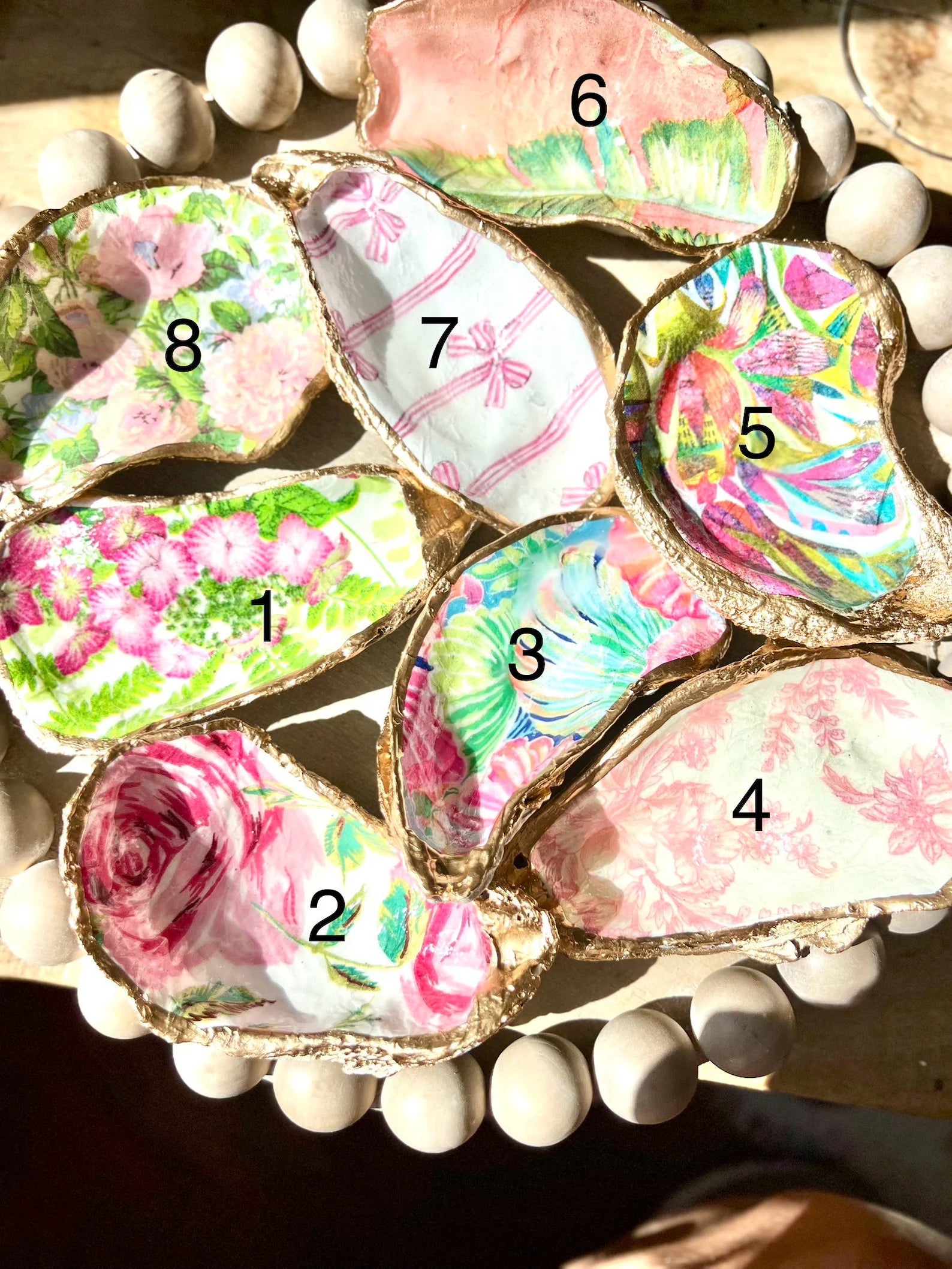 Bachelorette party favor idea. Decoupaged Shell Jewelry Dish favor last splash beach bachelorette