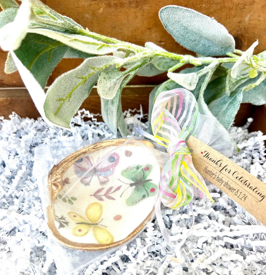 Butterfly Birthday party favor shell ring dish