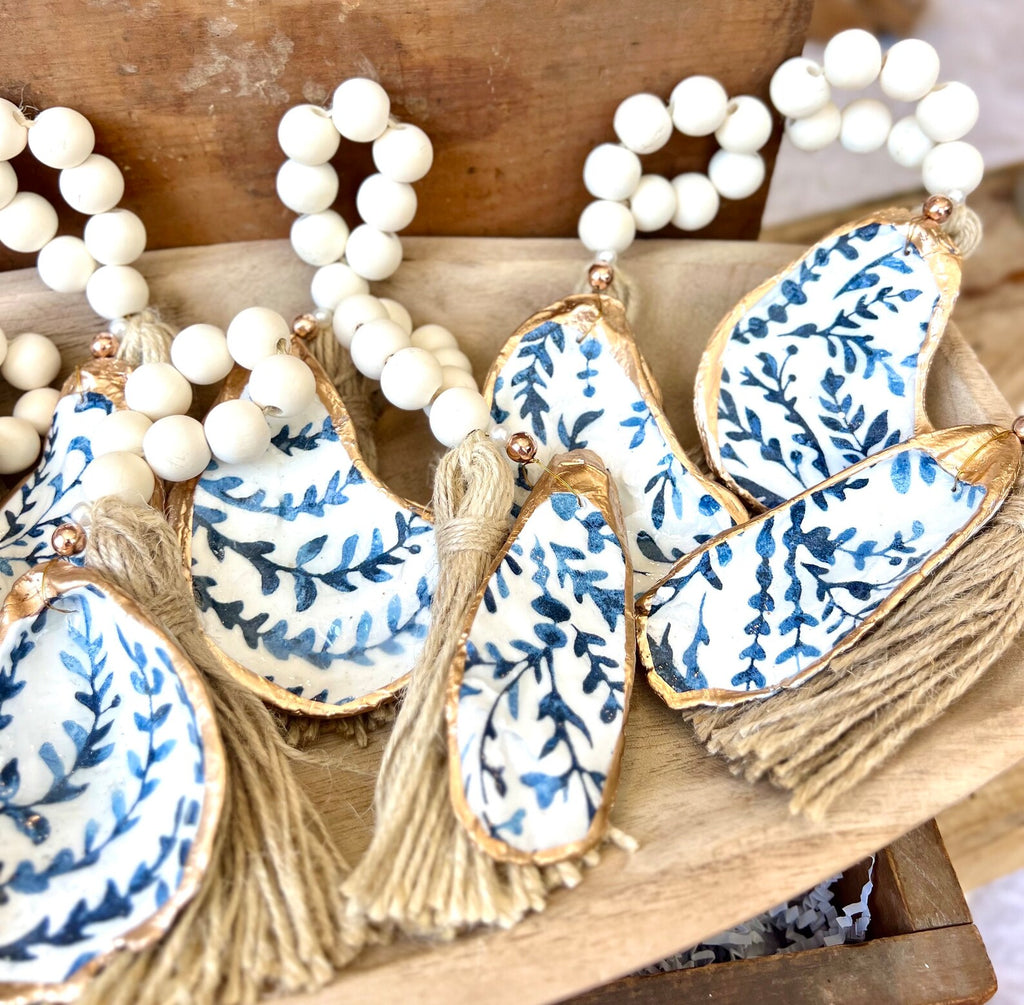 Serena/Lily style oyster shell napkin ring destination wedding favor