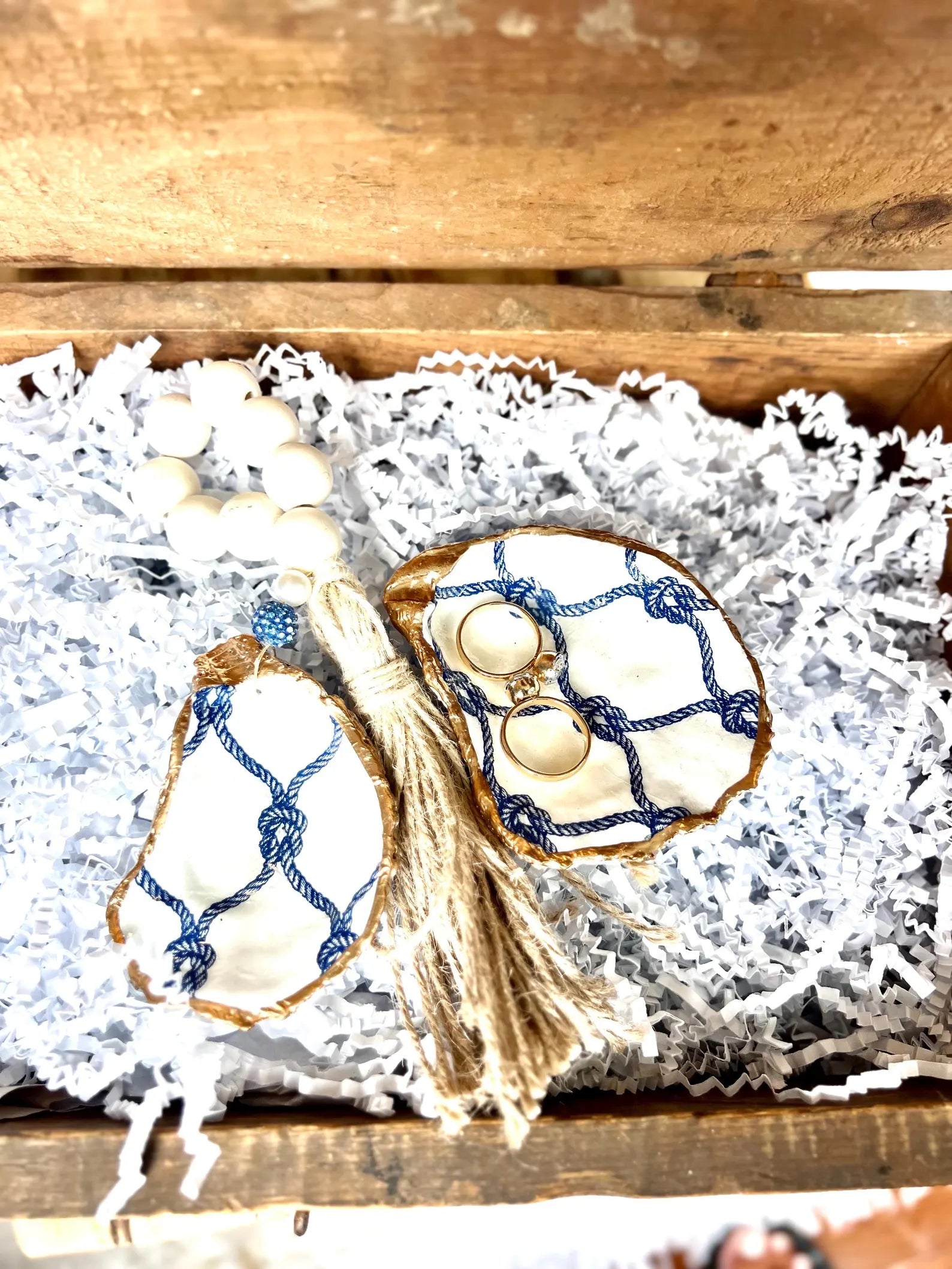 Beach Bridal shower Tie the Knot theme napkin ring or ring dish