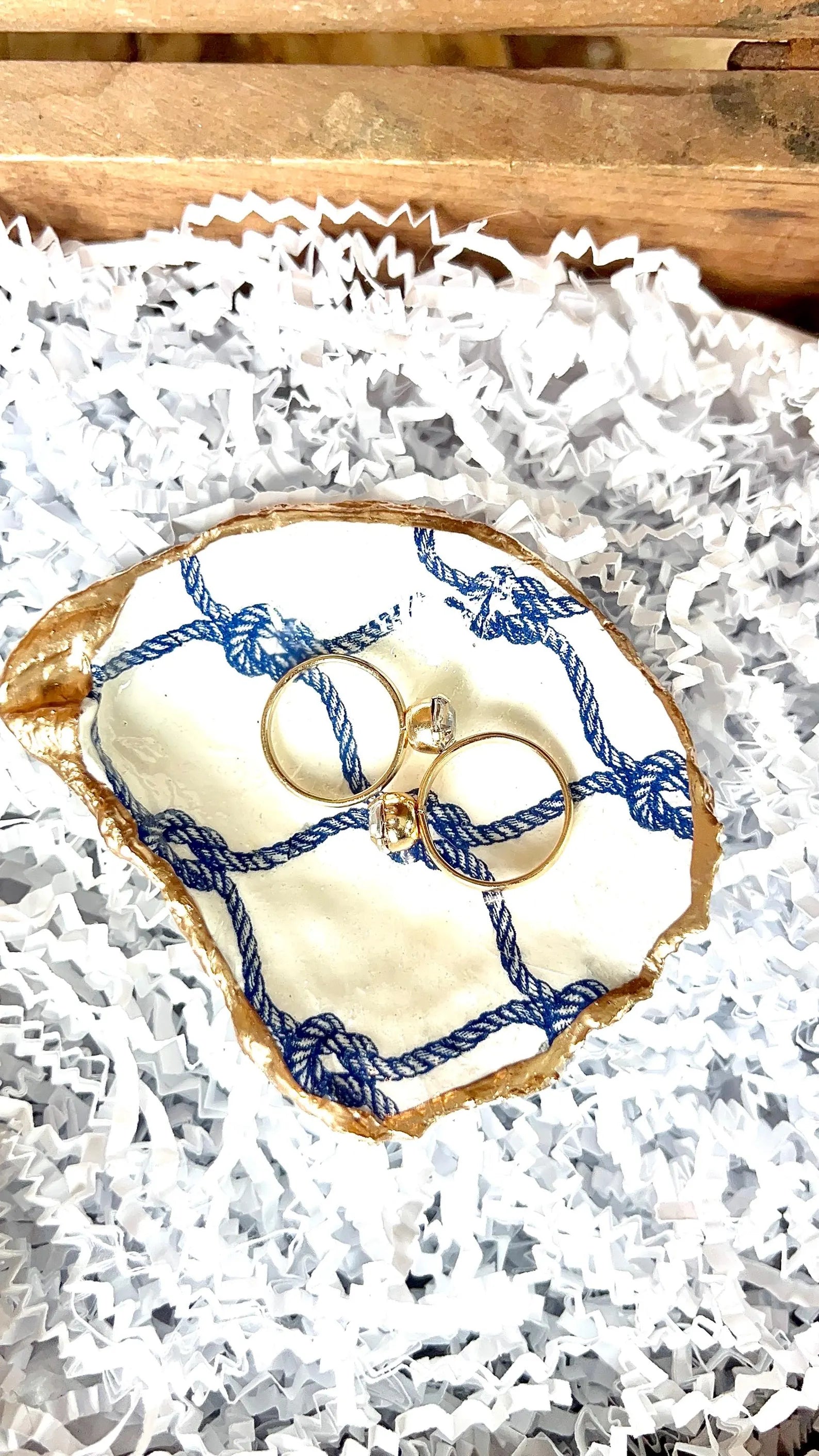 Beach Bridal shower Tie the Knot theme napkin ring or ring dish