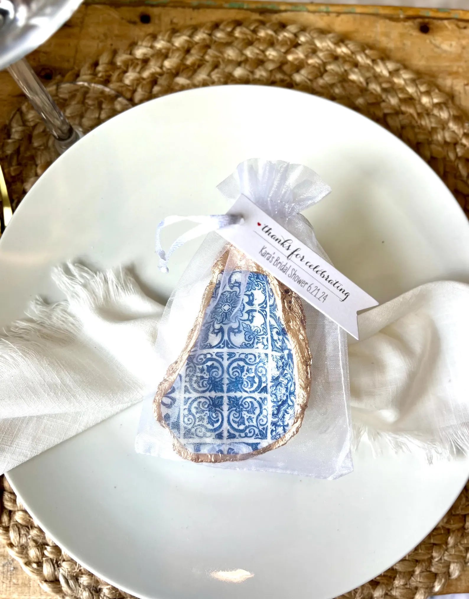 Mediterranean bridal shower favor. Italy baby shower favor.