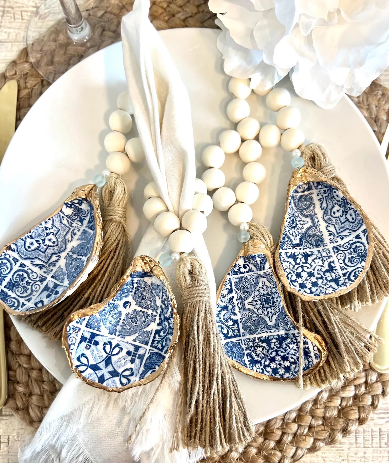 Mediterranean Italy napkin ring gift set
