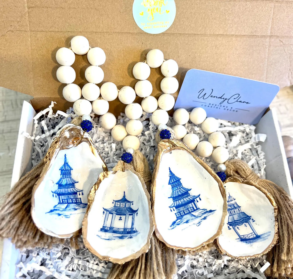 CHINOISERIE Pagoda Blue Toile Napkin Ring