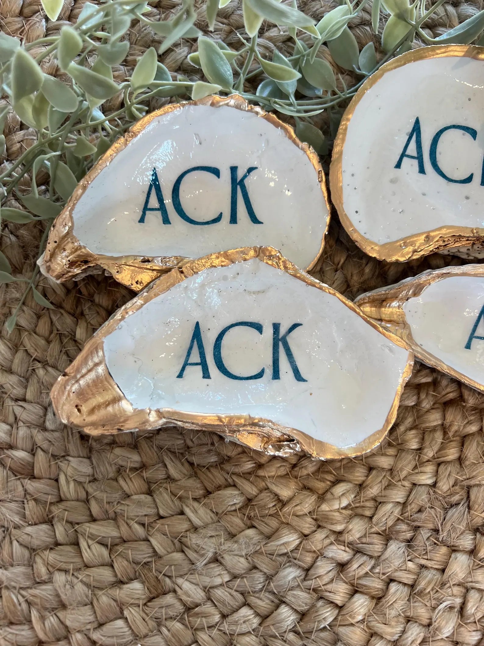 ACK NANTUCKET oyster ring dish beachy party favor. Nantucket party favor shell dish