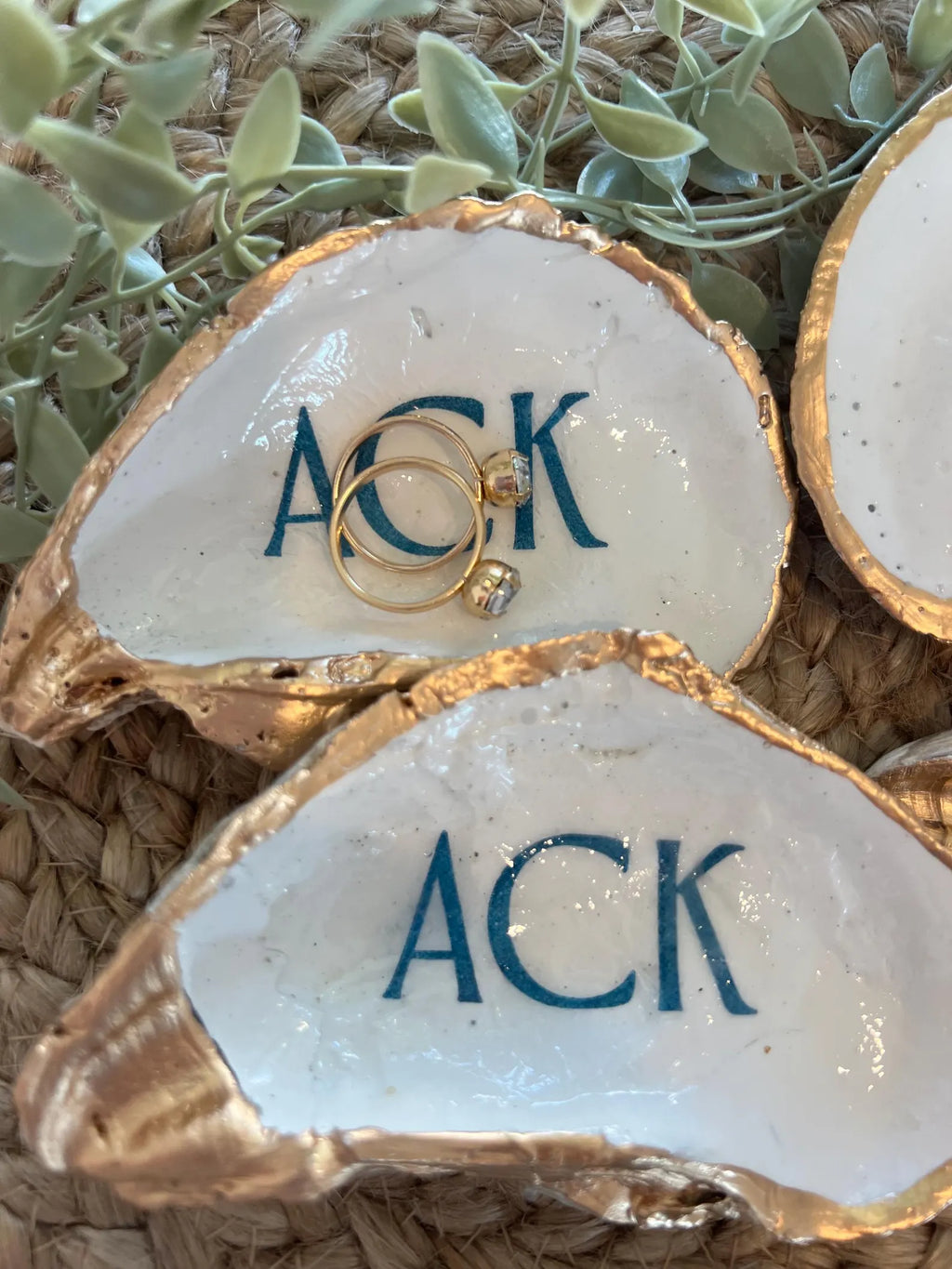 ACK NANTUCKET oyster ring dish beachy party favor. Nantucket party favor shell dish