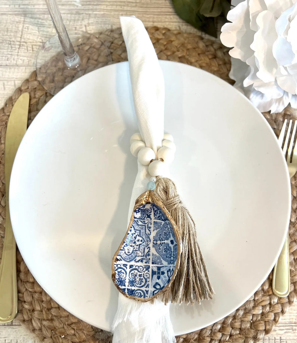 Mediterranean Italy napkin ring gift set