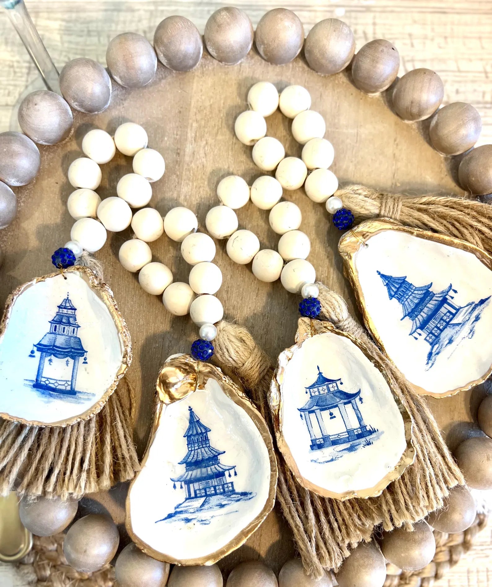 CHINOISERIE Pagoda Blue Toile Napkin Ring