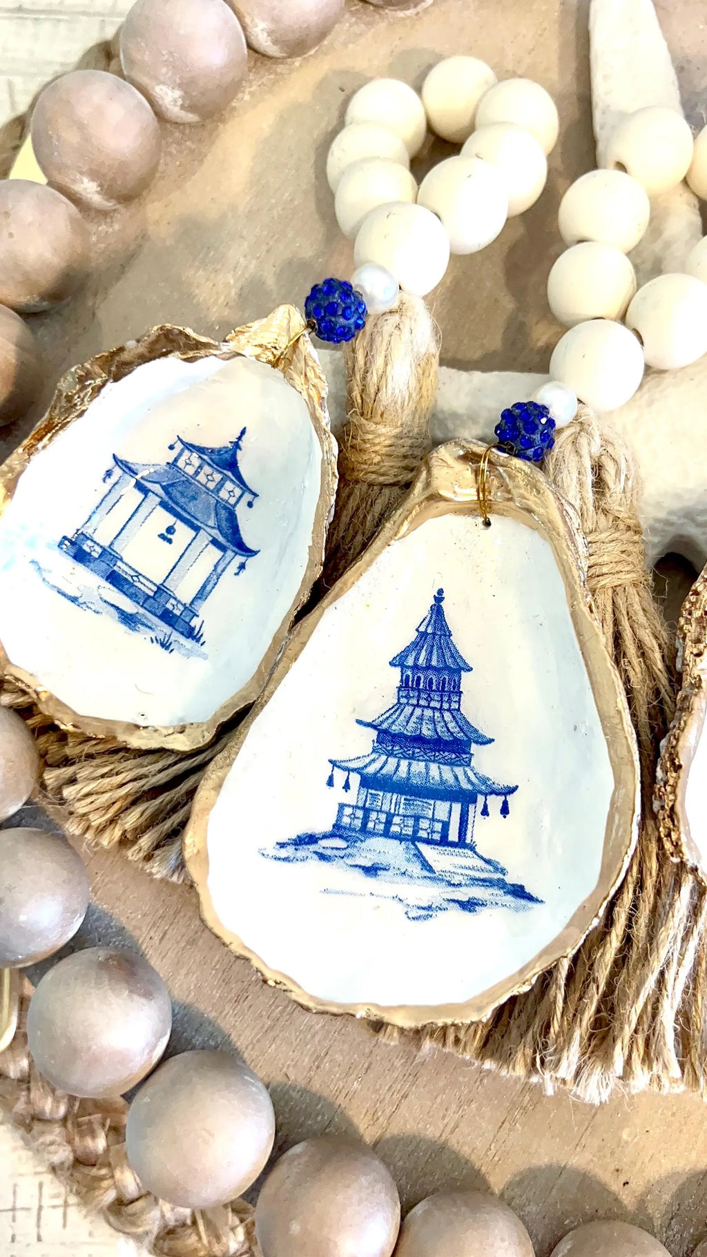 CHINOISERIE Pagoda Blue Toile Napkin Ring