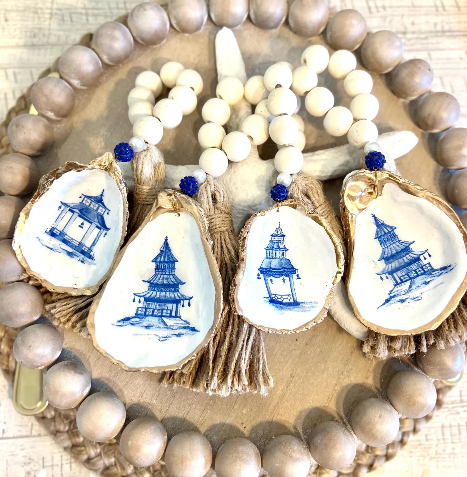 CHINOISERIE Pagoda Blue Toile Napkin Ring