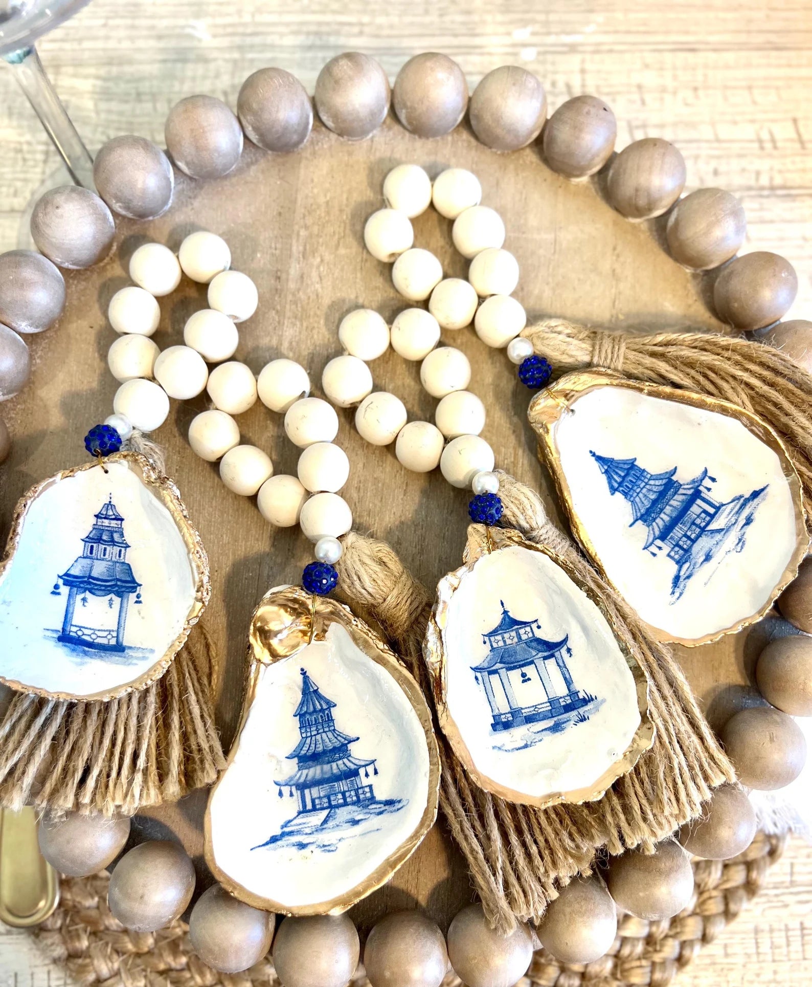 CHINOISERIE Pagoda Blue Toile Napkin Ring