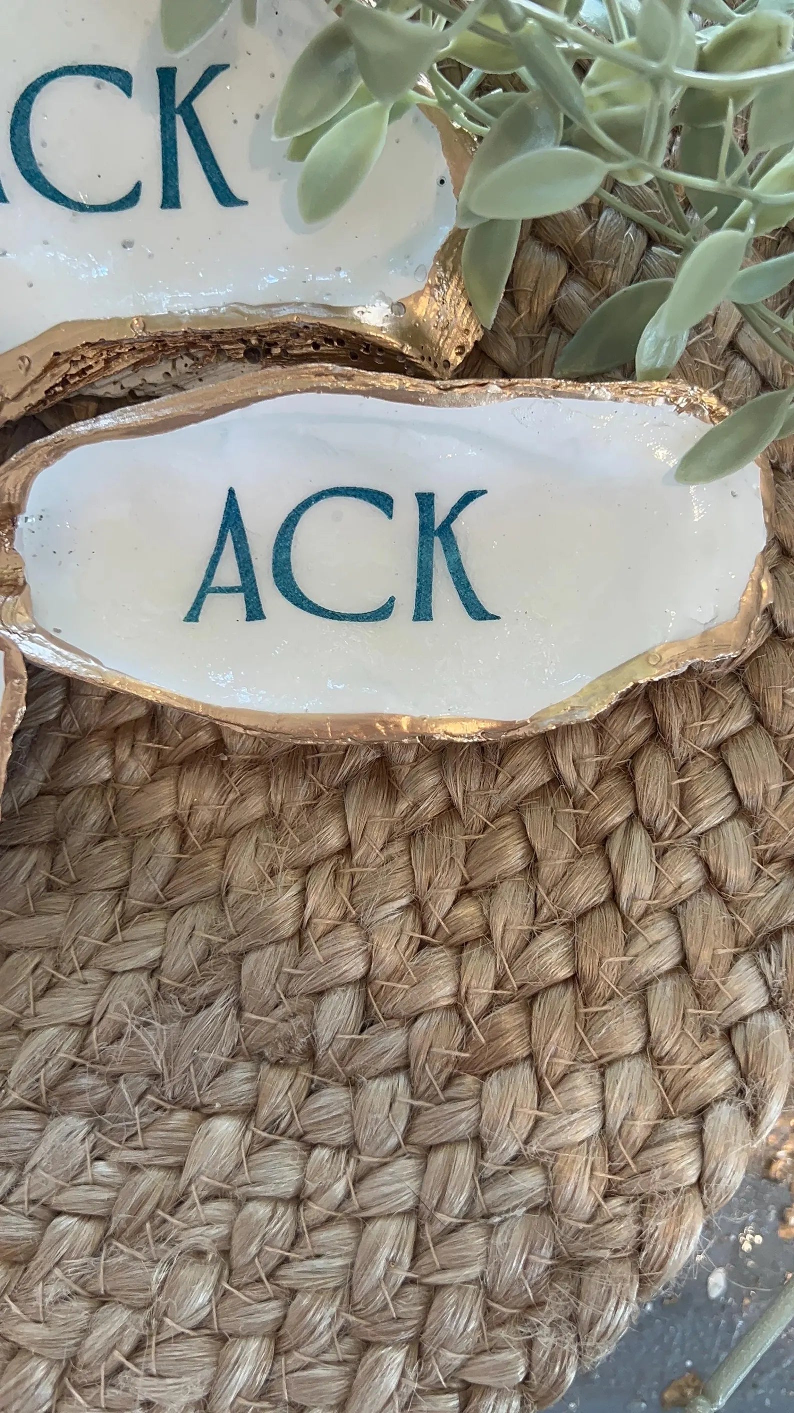 ACK NANTUCKET oyster ring dish beachy party favor. Nantucket party favor shell dish