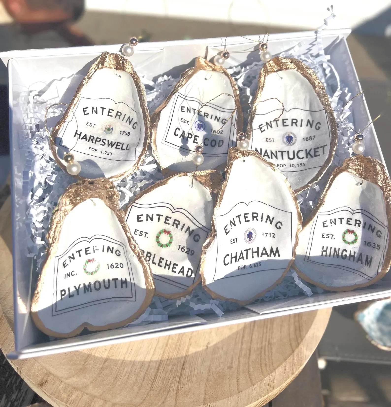 Nantucket wedding favor. Nantucket oyster ring dish favor