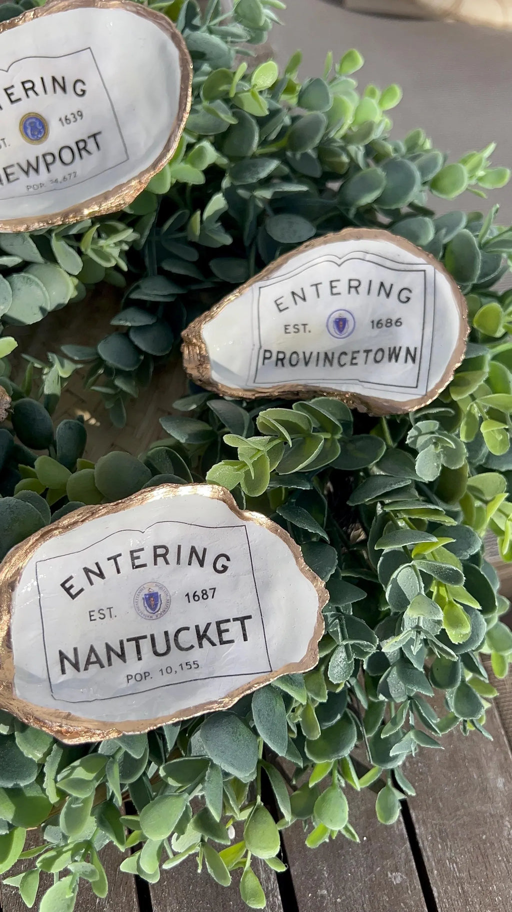 Nantucket wedding favor. Nantucket oyster ring dish favor