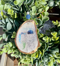 GREECE OYSTER SHELL Ornament. Santorini Greece christmas ornament.