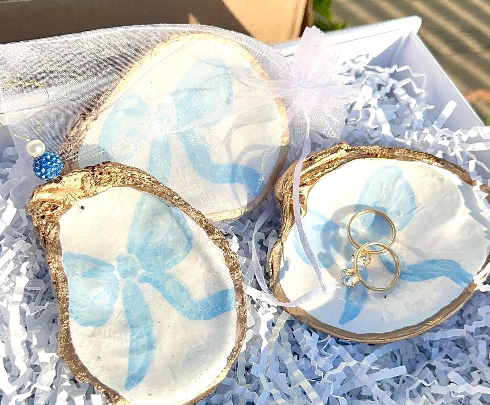 Boy baby shower favor blue bow. Coquette baby shower ornament
