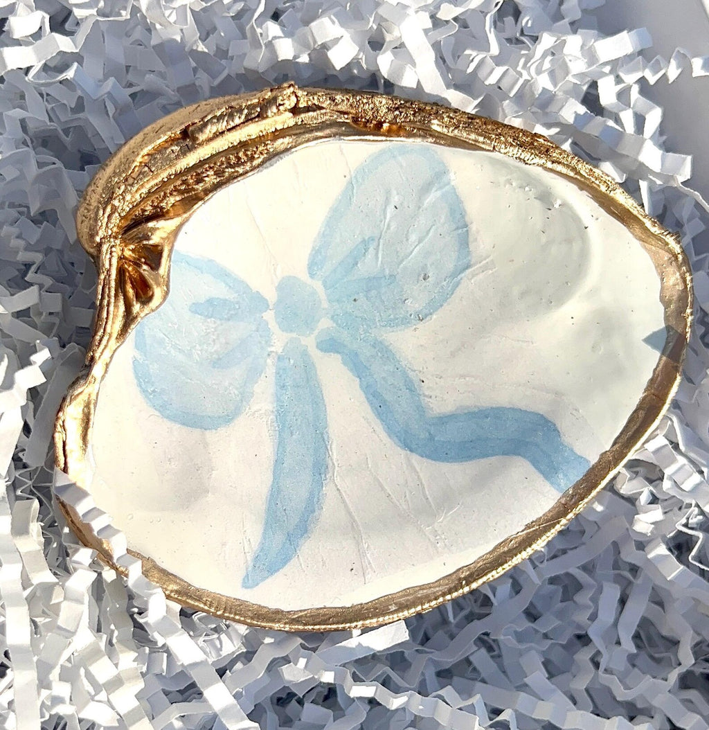 Boy baby shower favor blue bow. Coquette baby shower ornament