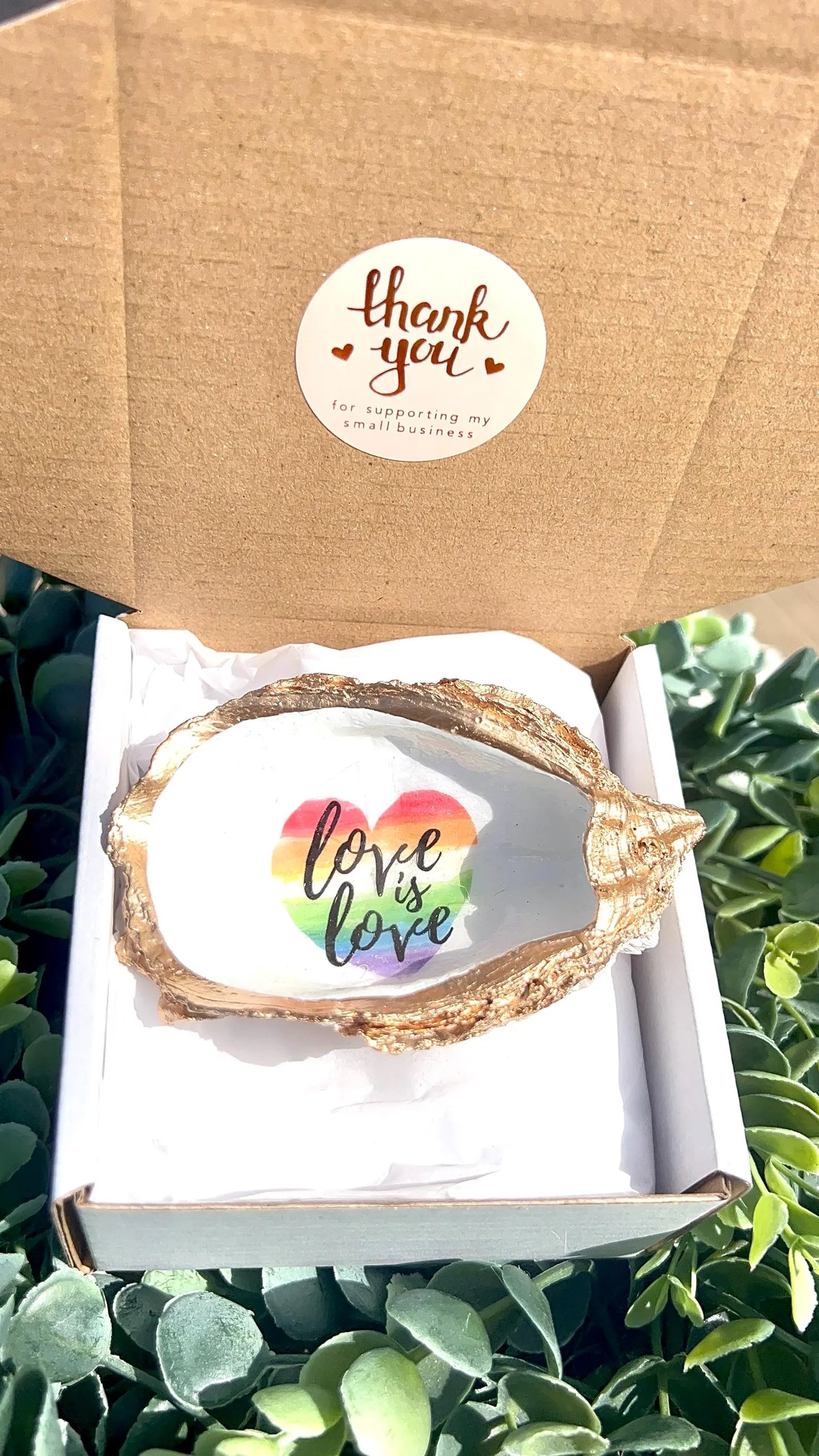 LGBT wedding favor oyster ring dish beach party favor