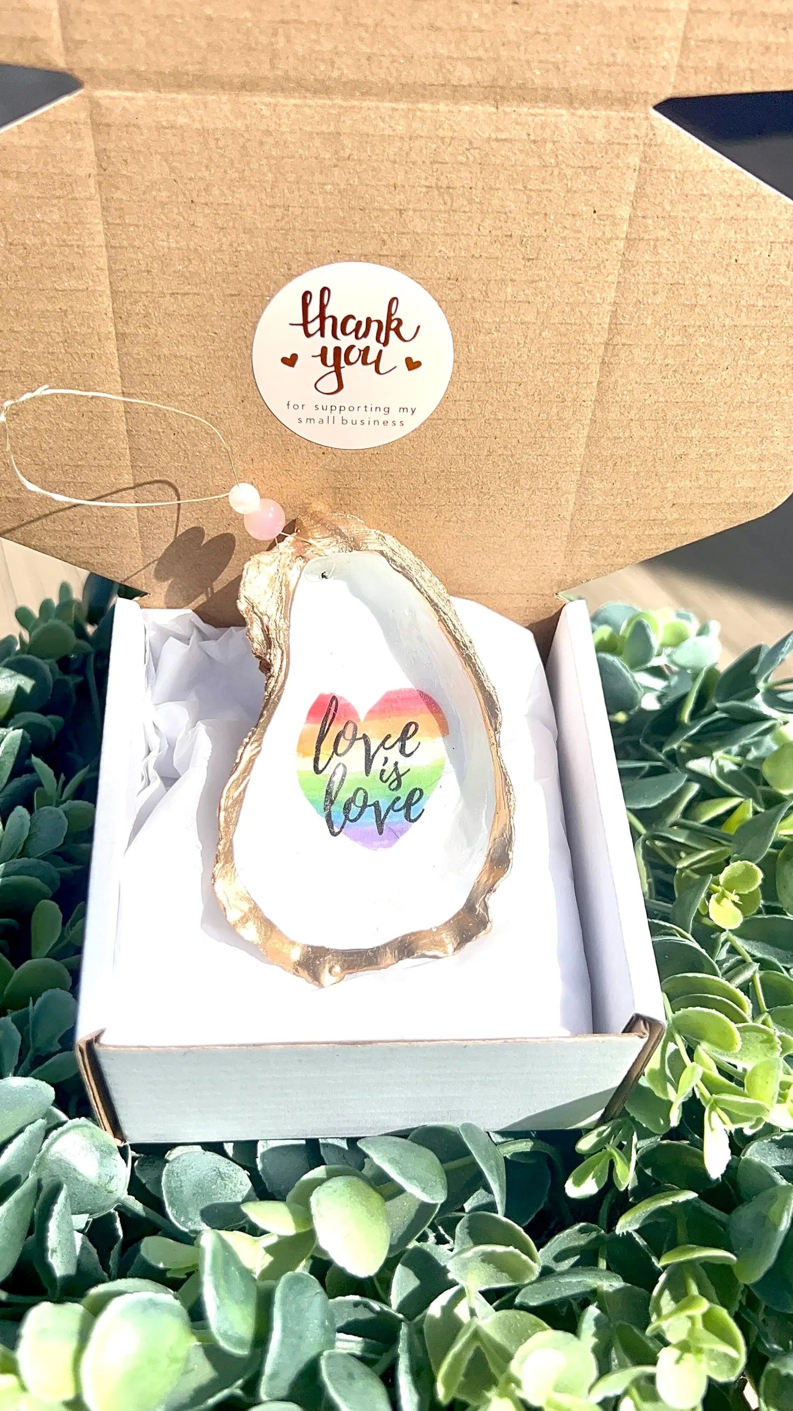 LGBT wedding favor oyster ring dish beach party favor