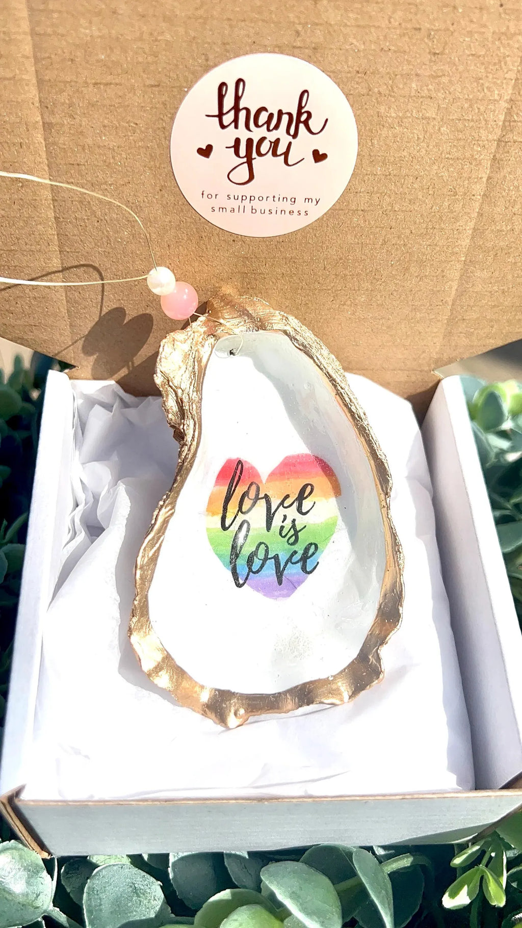 LGBT wedding favor oyster ring dish beach party favor