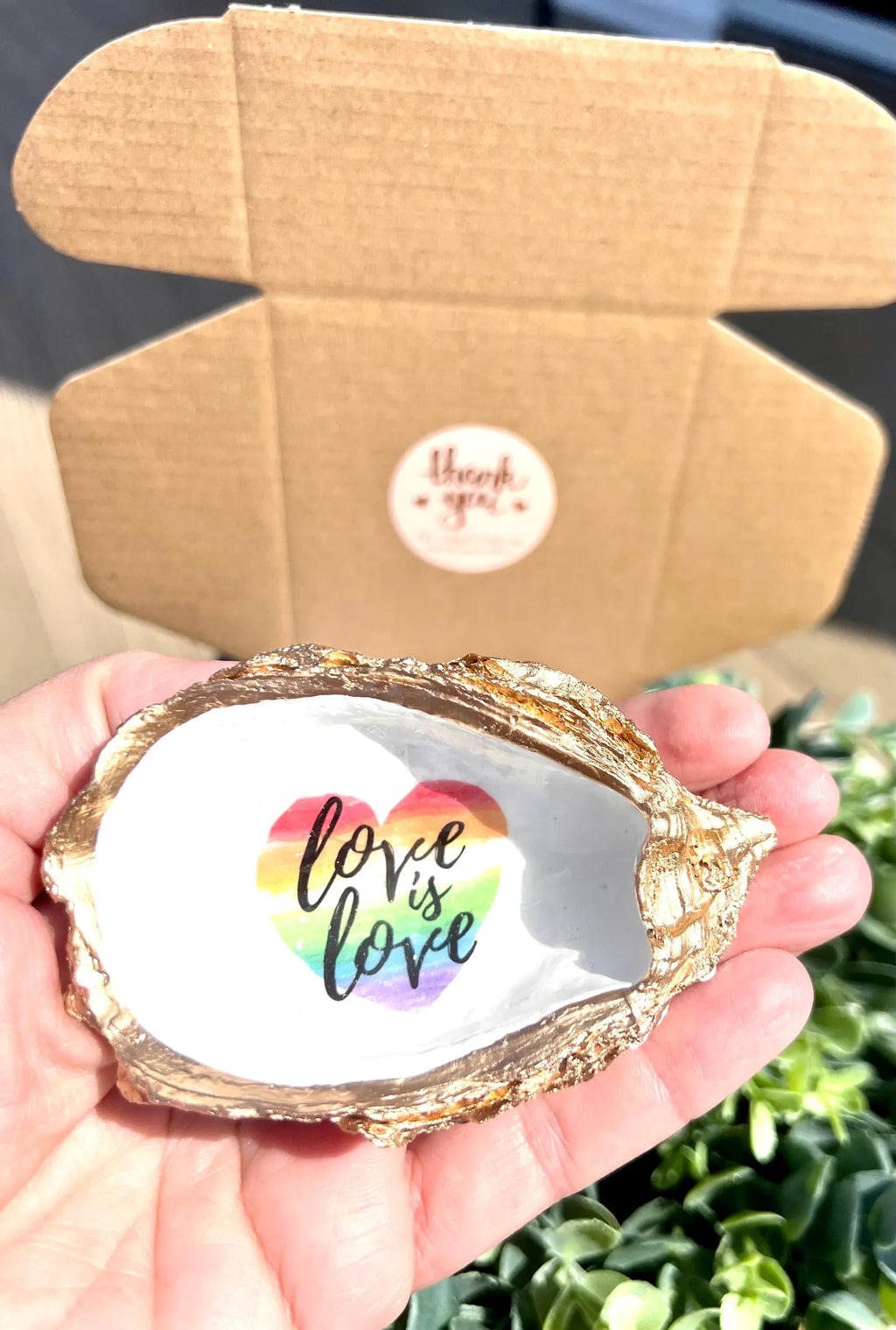 LGBT wedding favor oyster ring dish beach party favor