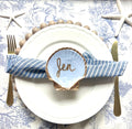Dusty blue bridal shower favor idea shell dish. Coastal bridal shower trinket dish favor