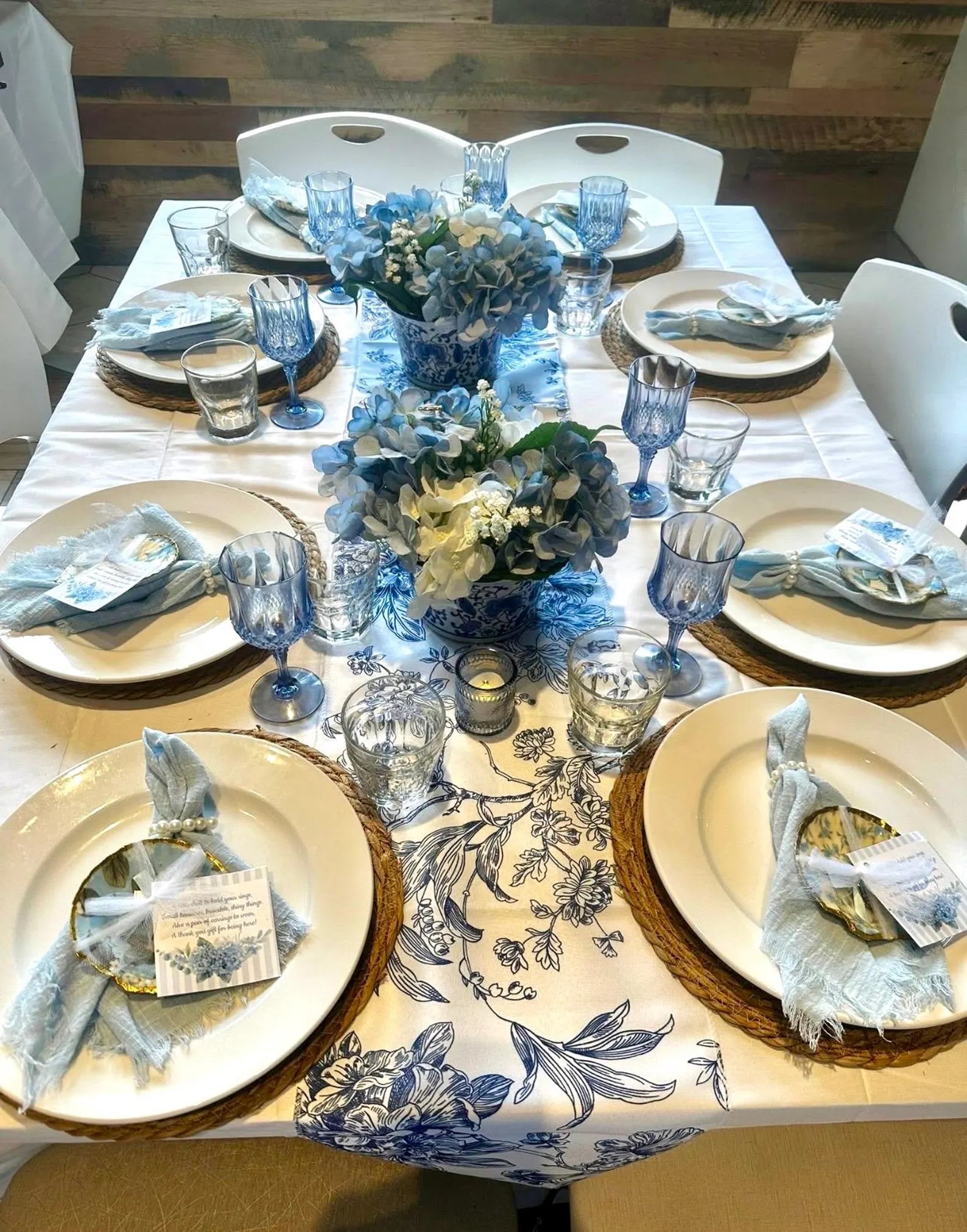 Bulk luxury Beach wedding favor dish handmade Blue & White nautical scallop