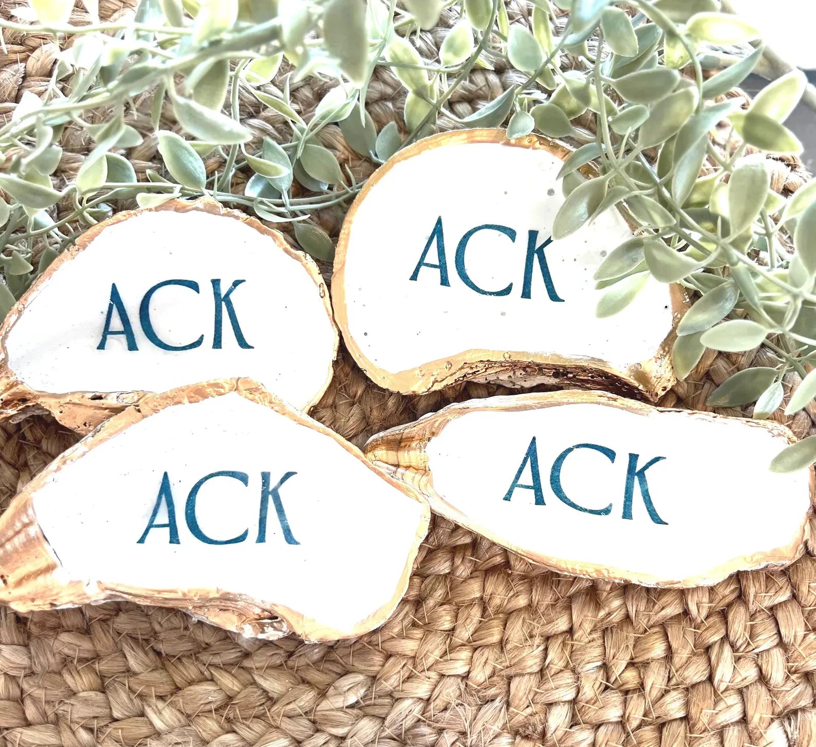 ACK NANTUCKET oyster ring dish beachy party favor. Nantucket party favor shell dish