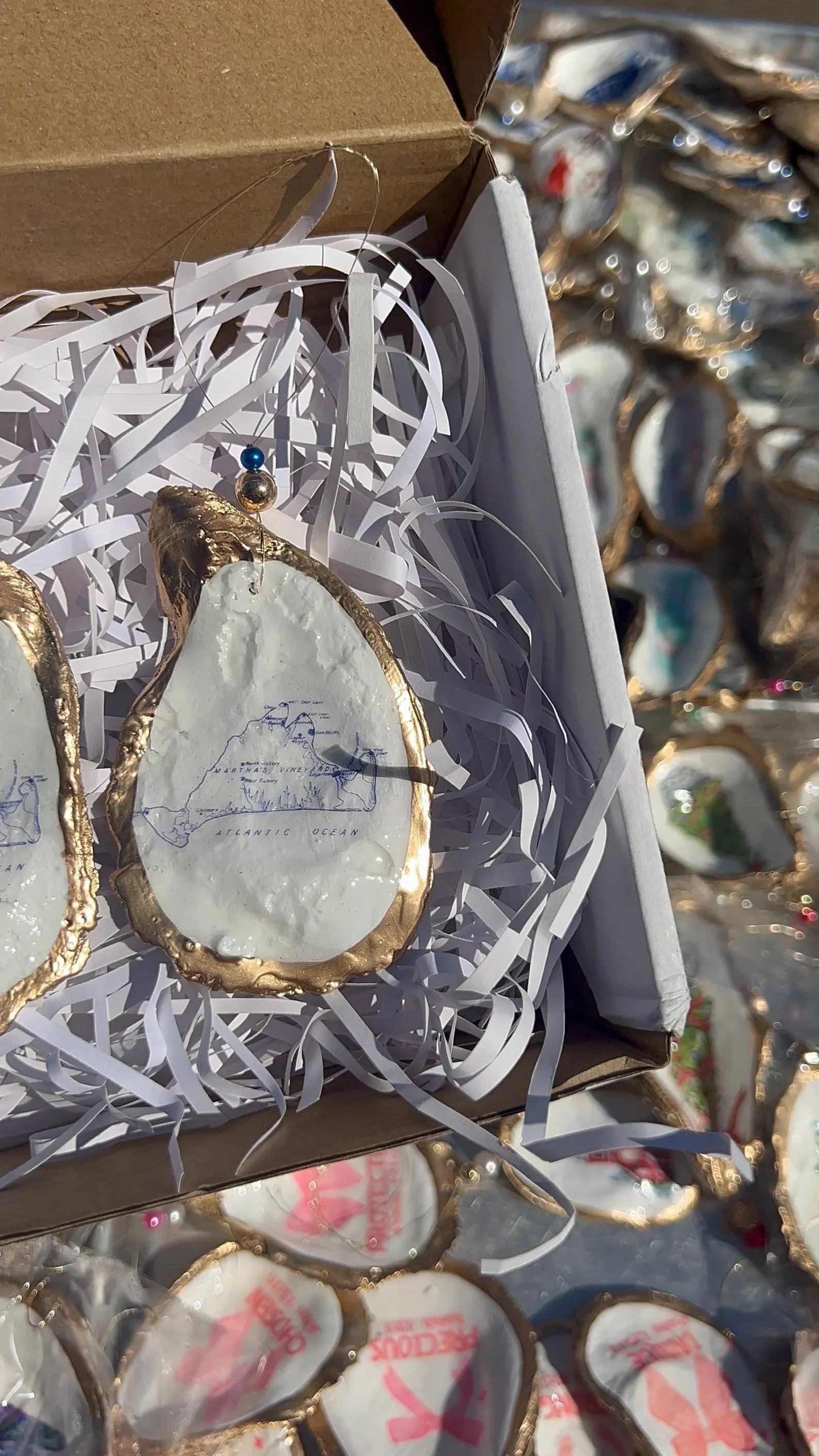 Martha’s Vineyard ornament. Martha’s Vineyard map Christmas ornament.