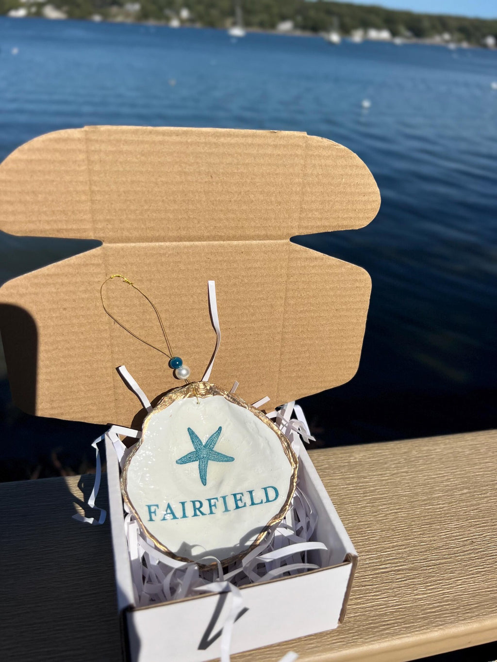 Fairfield CT ornament. Fairfield wedding favor. Fairfield Christmas ornament.