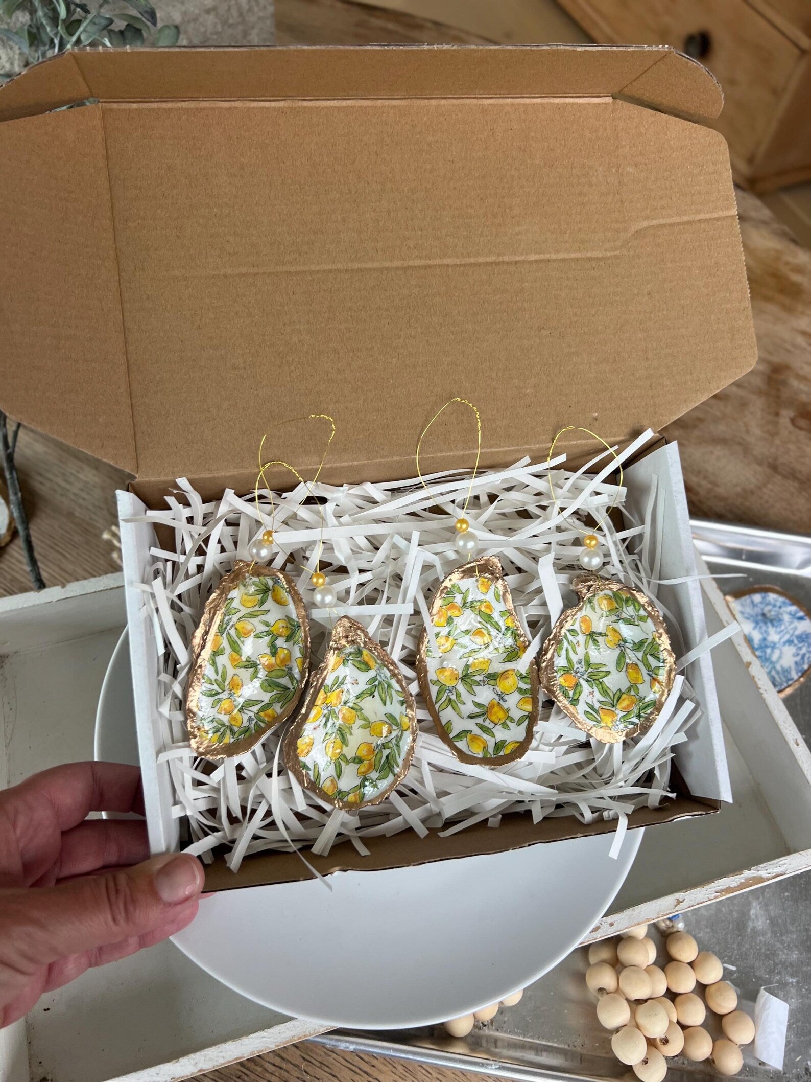 Lemon Christmas ornament. Amalfi Lemon Party Favor. Italy party favor.