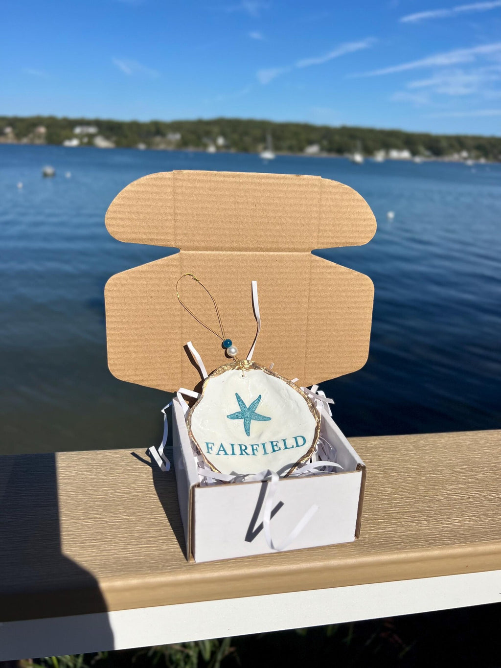Fairfield CT ornament. Fairfield wedding favor. Fairfield Christmas ornament.
