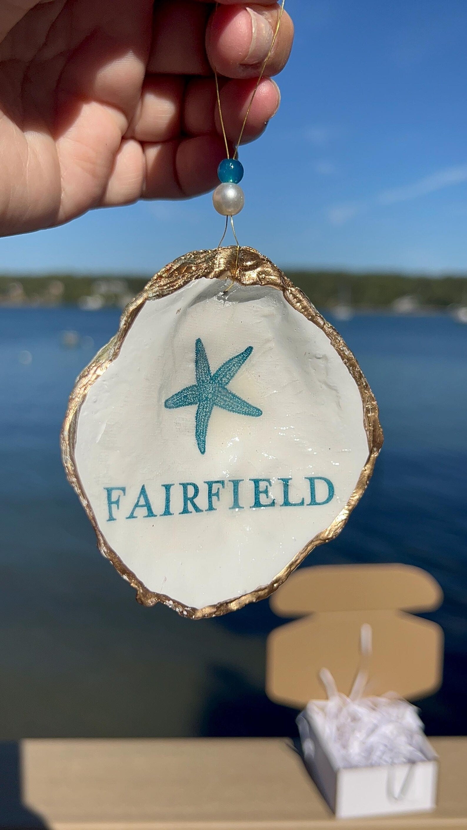 Fairfield CT ornament. Fairfield wedding favor. Fairfield Christmas ornament.