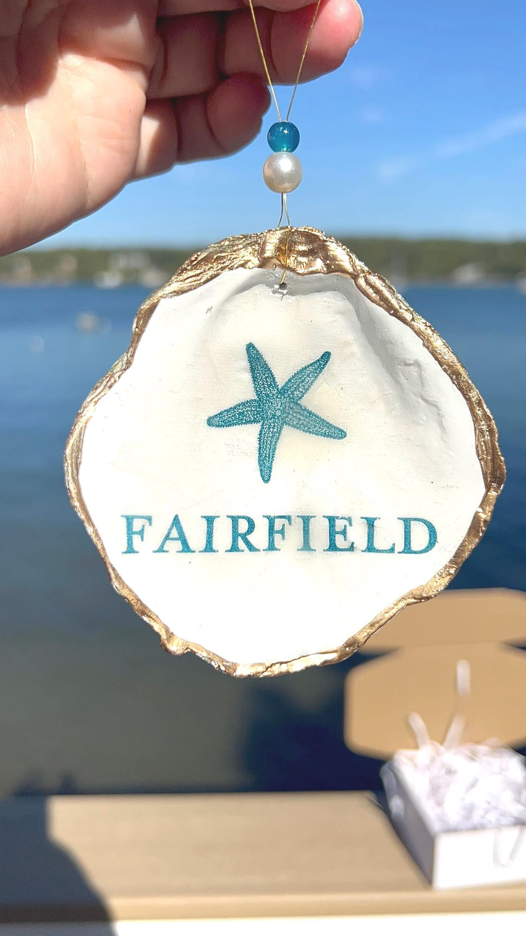 Fairfield CT ornament. Fairfield wedding favor. Fairfield Christmas ornament.