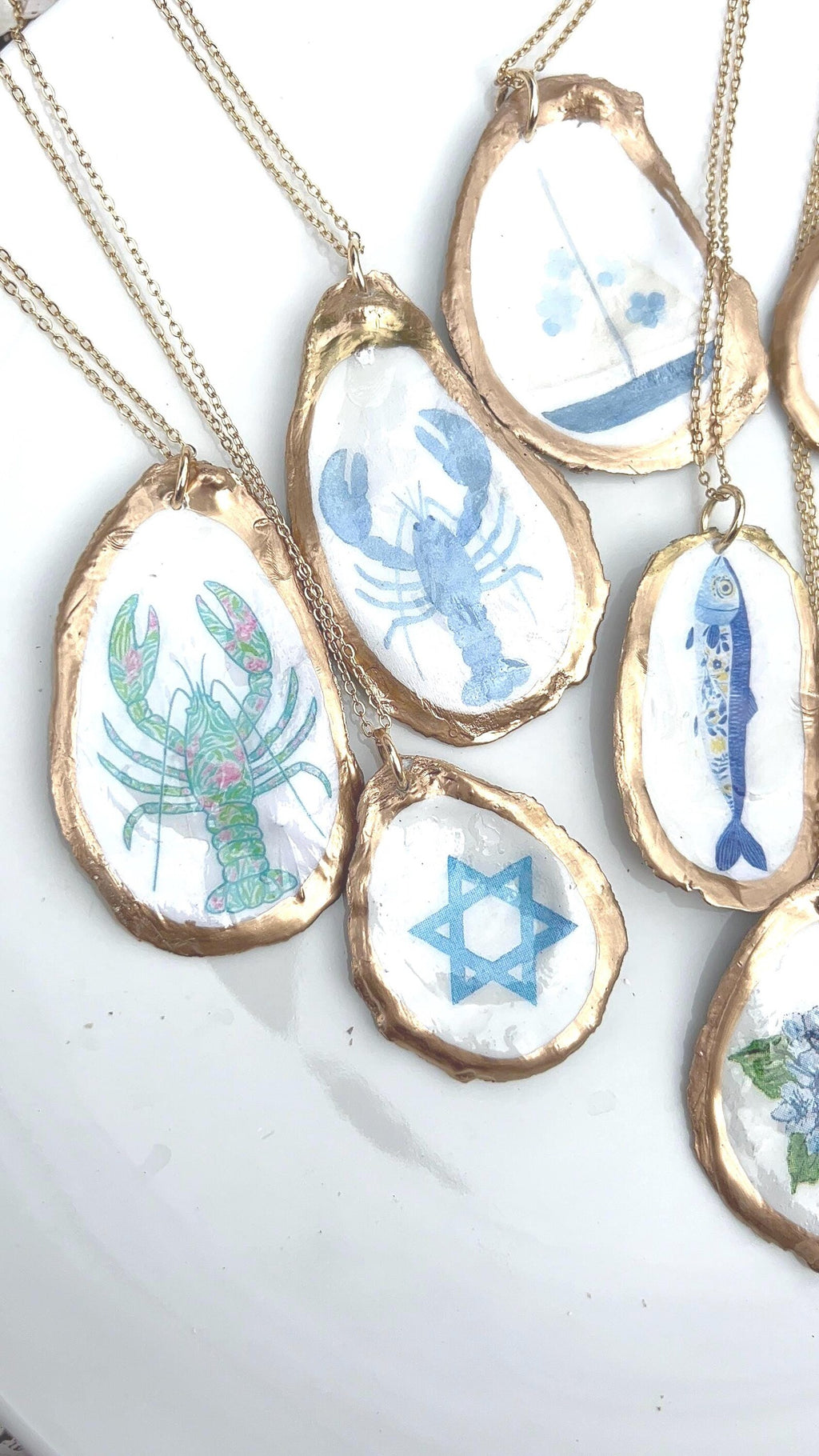 Coastal Oyster Shell Pendant Necklace