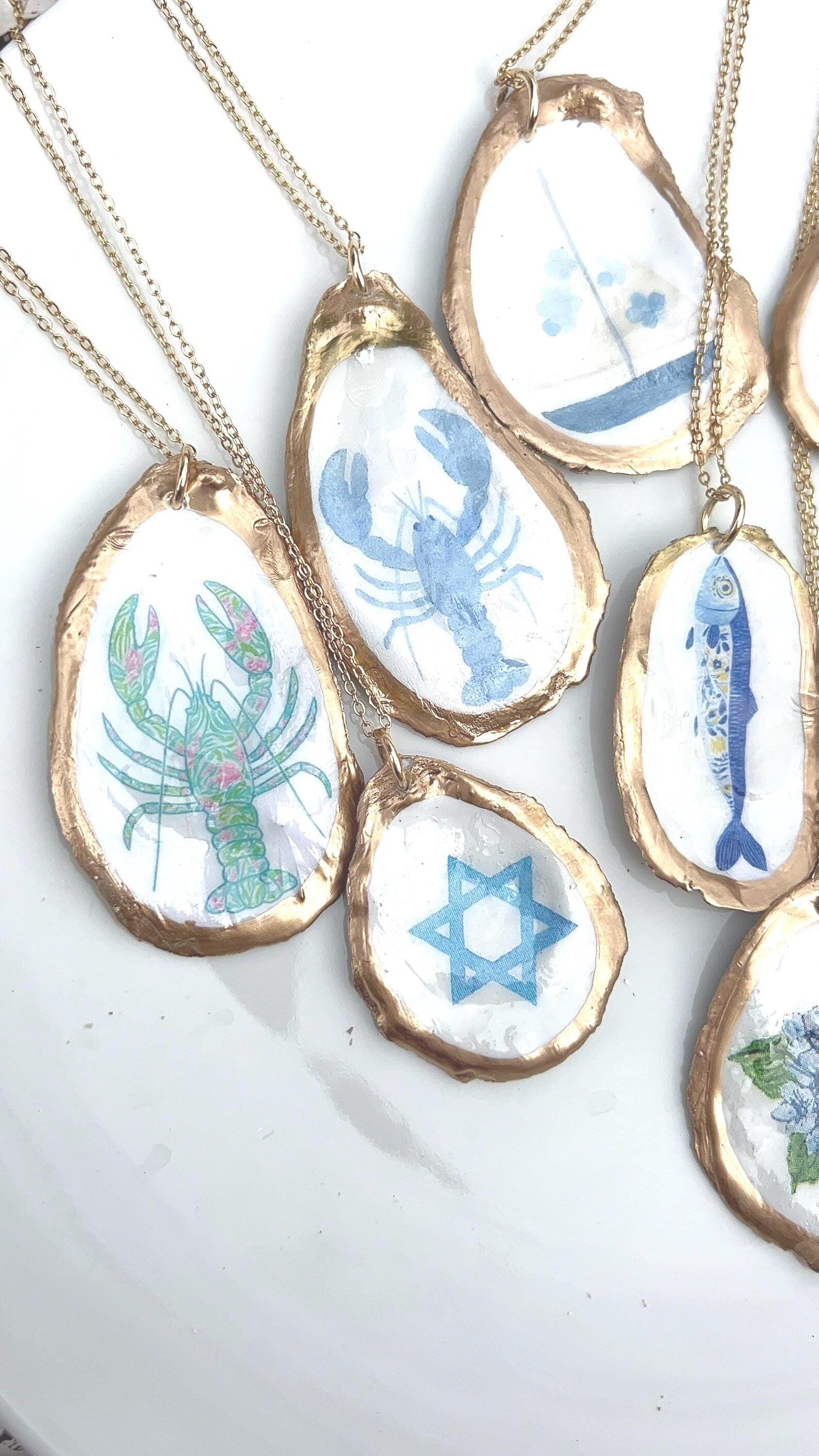 Coastal Oyster Shell Pendant Necklace