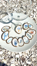 Oyster Shell Wine Charms – Coastal Wedding New England Summer Icon, Anchor, Lighthouse, Hydrangea