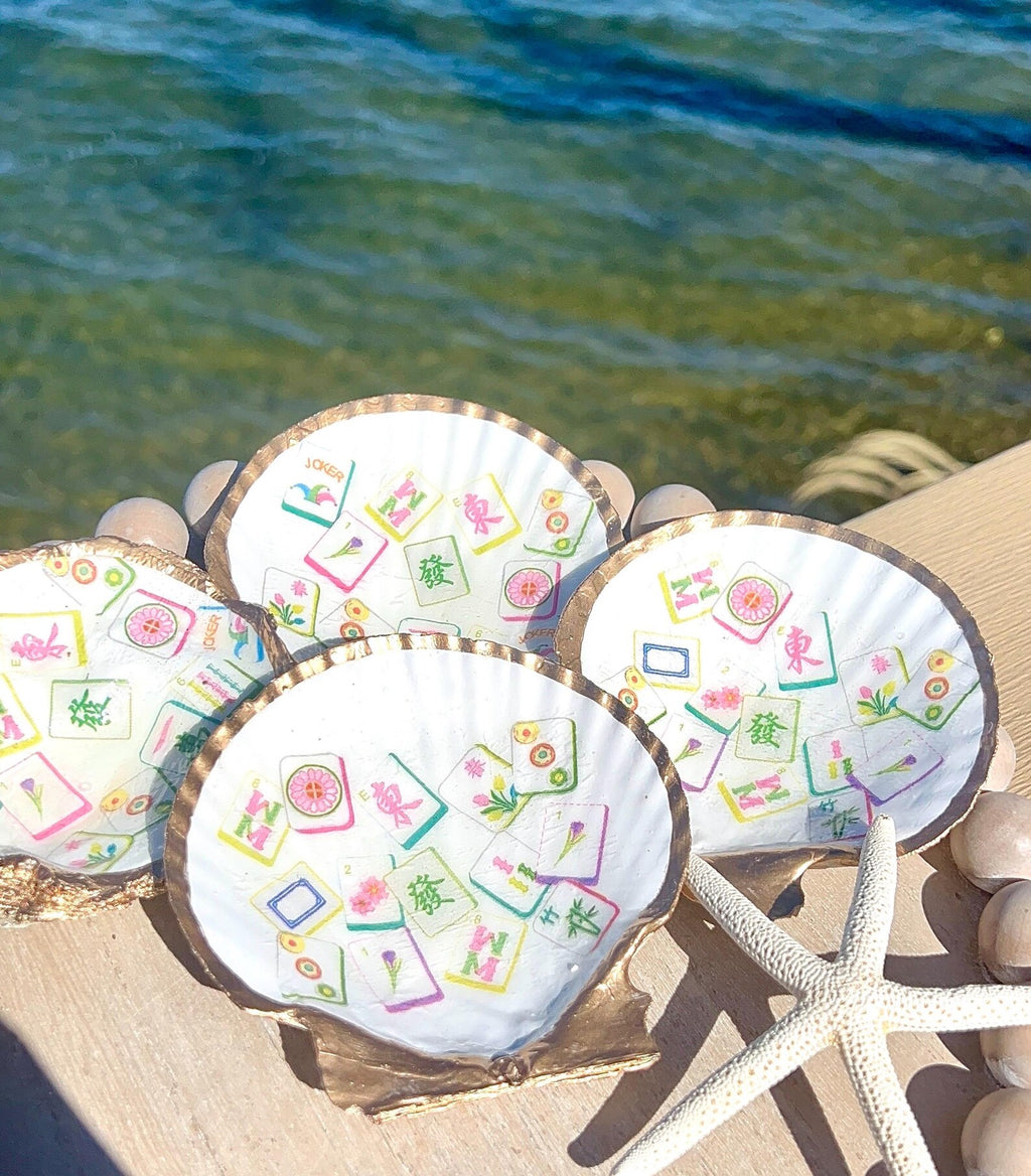 Mah Jong Handmade Scallop Shell Dish