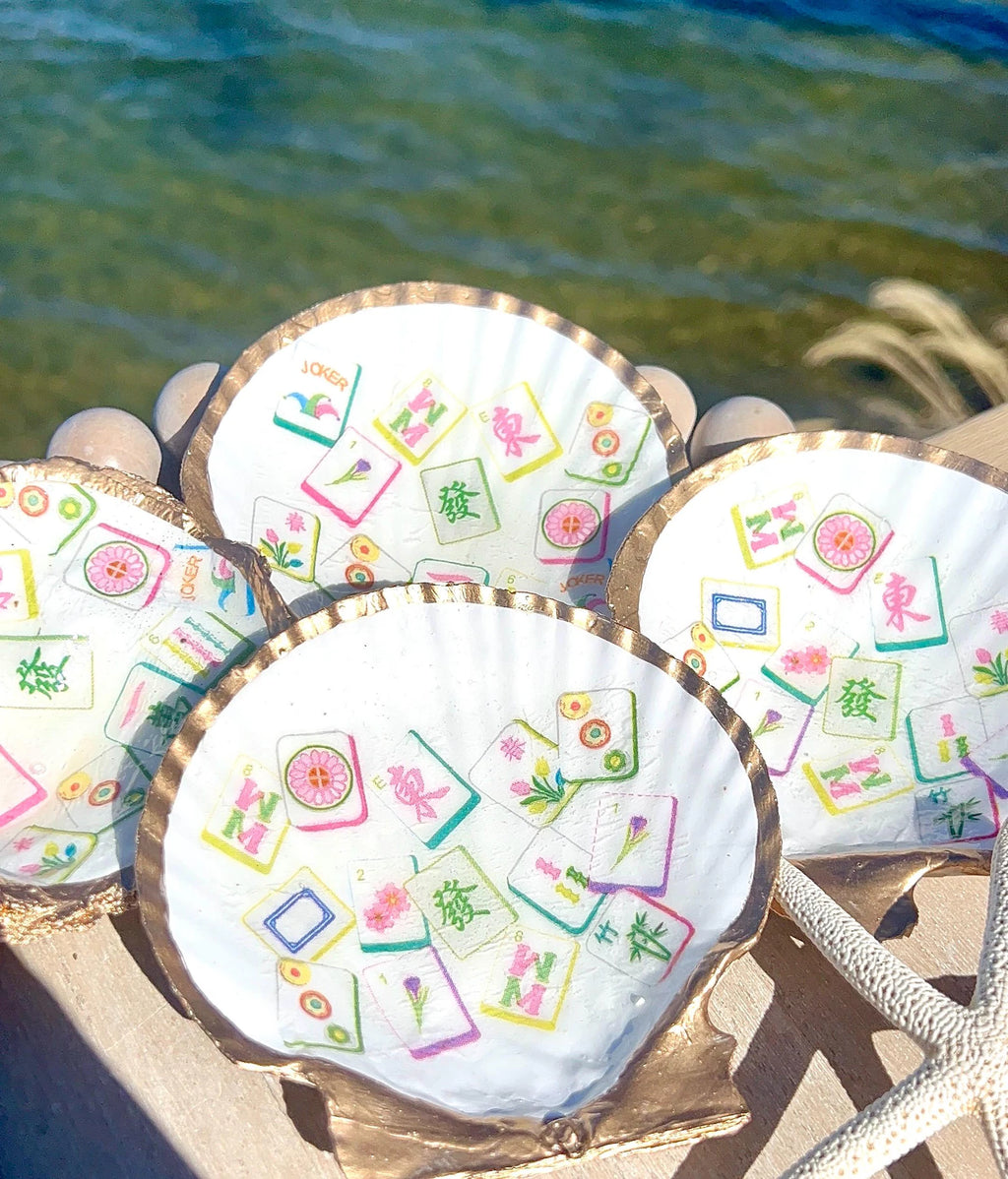 Mah Jong Handmade Scallop Shell Dish